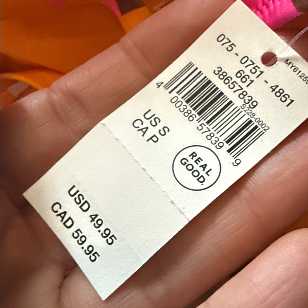 aerie Bright Floral One-Piece Swimsuit in Pink, Orange, Blue, Brown - Picture 4 of 4